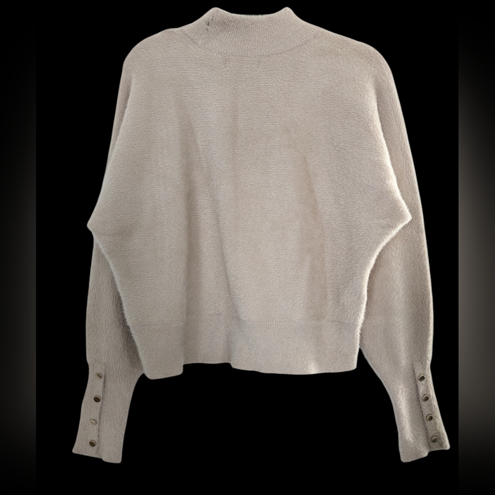 Bailey/44 Women's L/S Soft & Fuzzy Mock Neck Pullover‎ Sweater Beige Size M
